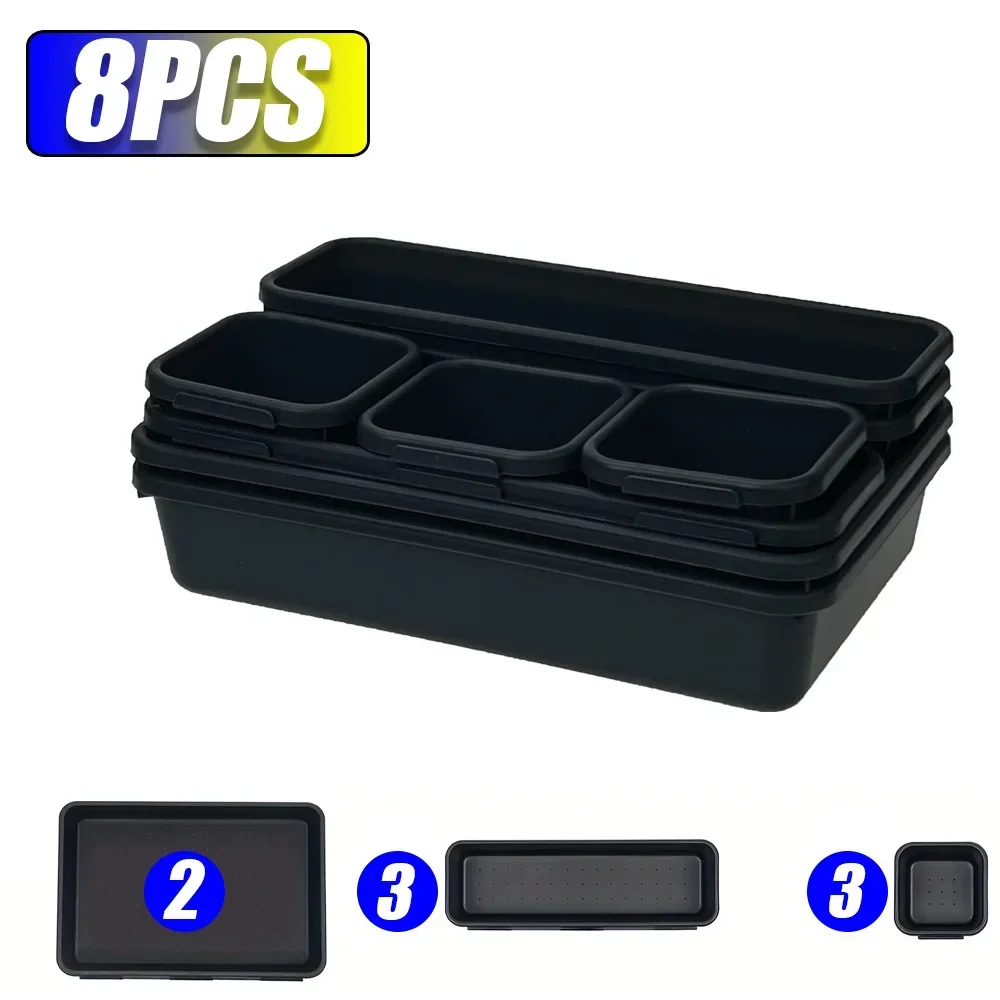Drawer Organization 8/26/47pcs Tool Tray Tool Box Organizer Tray Dividers Set Workbench Cabinet Bins Tool Chest Garage Hardware: Brown