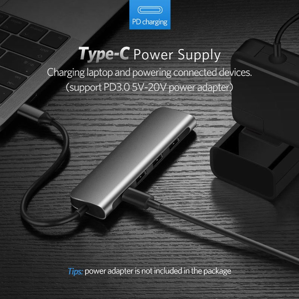 USB-C Hub Adapter - Thunderbolt 3 to HDMI VGA - PD Converter - Card Reader - Plug & Play