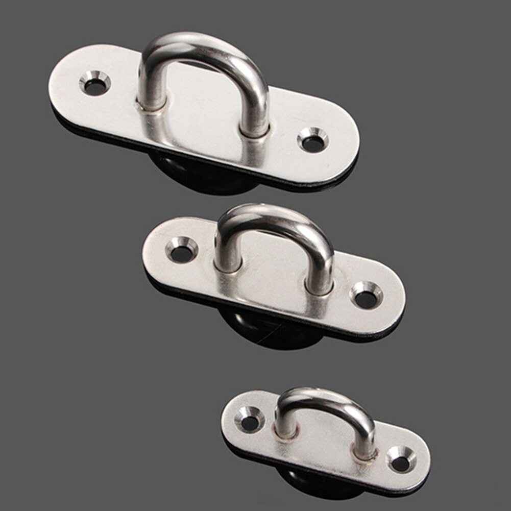 2Pcs Stainless Steel U-shape Pad Eye Plate Wall Mount Hammock Fixed Hook Base Multi-Function Hammock Hammock Hook Metal Base