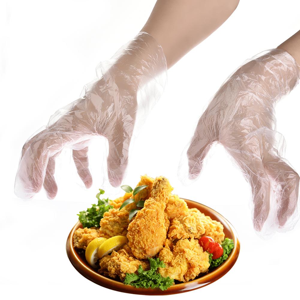 100 PCS Disposable Gloves Multipurpose Latex-Free Disposable PE for Kids Food-grade Protective Dinning Eating for BBQ Fruit