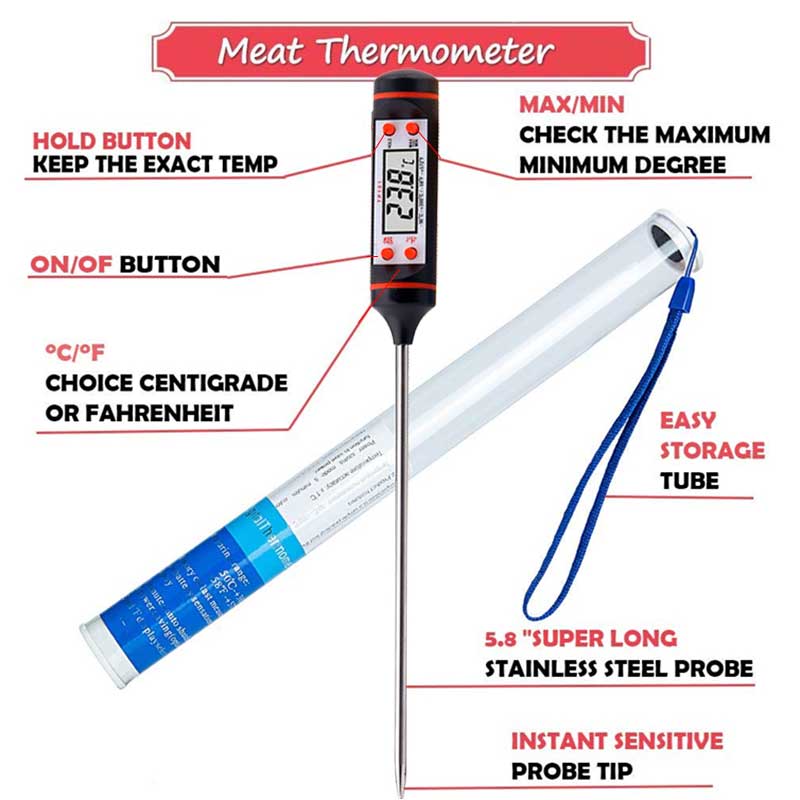 Digitale Keuken Bbq Thermometers Snoep Koken Thermometers Vlees Cake Voedsel Fry Grill Eetkamer Huishoudelijke Gauge Tool Met Batterij