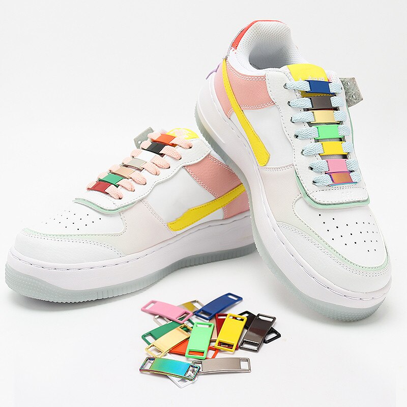 A-J01 Schnürsenkel Schnalle Schuhe Dekorationen Sneaker Bausätze Metall Schnalle Stilvolle und Geeignet für Alle Arten von Flache Schnürsenkel 15 Farben