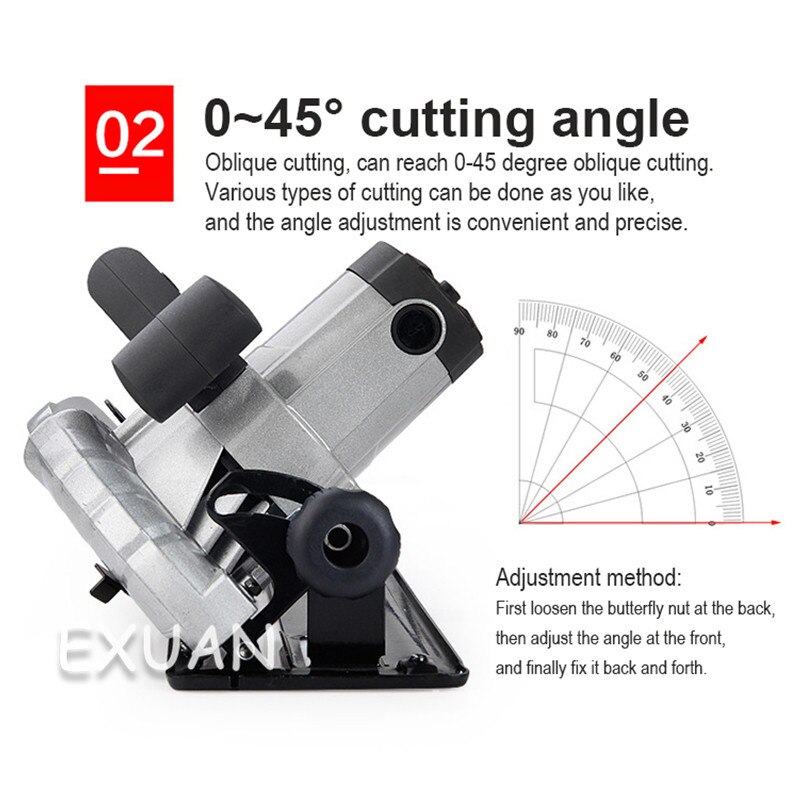 7 Inch Electric Circular Saw/220V Electric 1800W Household Household High-Power Cutting Machine/Multifunctional Wood Cutting Saw