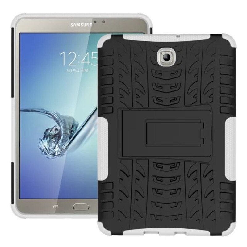 Case for Samsung Galaxy Tab S2 8.0 T710 T715 T713 T719 SM-T715 Heavy Duty Impact Hybrid Armor Kickstand Hard Cover Fundas: White