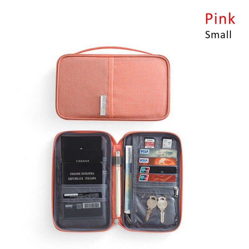 Travel Wallet Family Passport Holder Waterproof Document Case Organizer Card Package Card Holder Travel accessories: pink Small