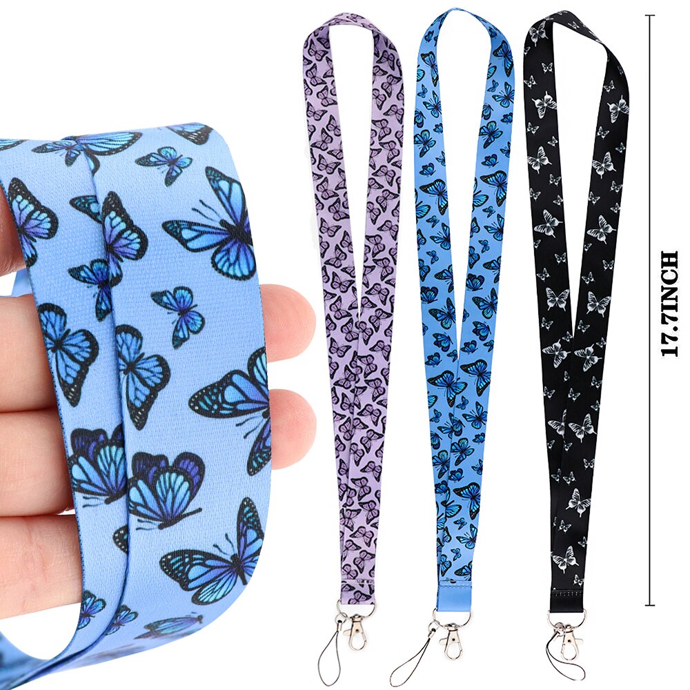 LX997 Schmetterling Schlüsselband Keychain Nacken Gurt für Schlüssel Ich würde Karte Halfter Schlüssel Schnur Hängen Seil Lariat Telefon Riemen Zubehör