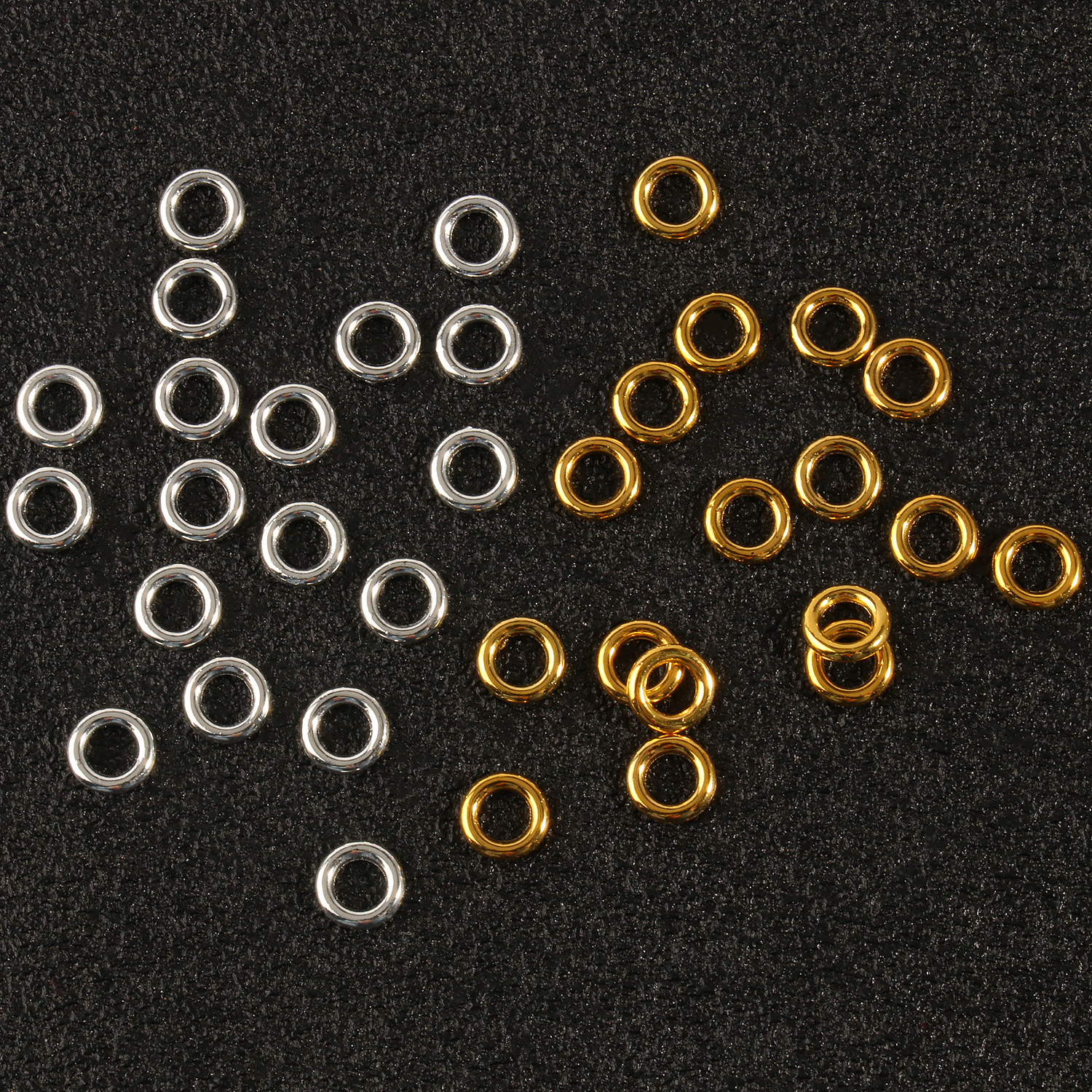 Anillos de aleación de Color dorado y plateado, conectores de aros circulares de Metal para fabricación de joyas, suministros de accesorios de bricolaje, 50 piezas, 8x2mm