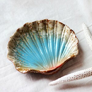 Ceramic Mediterranean Style seashells Starfish Conch Dish plates Soap Box Home decro Ornaments: seashells