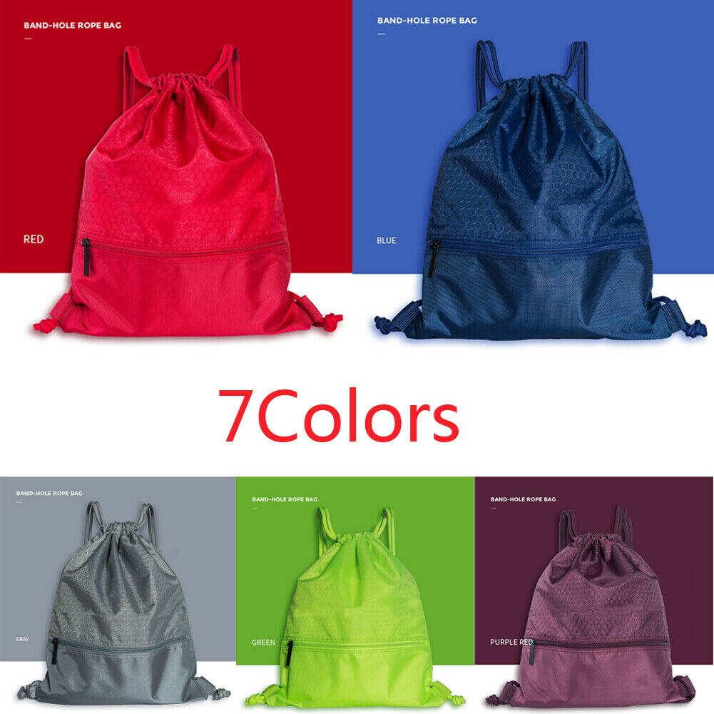 neueste Heiße Mann Frauen Polyester Schnur Kordelzug Zurück Pack schnallen Sack Fitnessstudio Tote Tasche Schule Sport Tasche