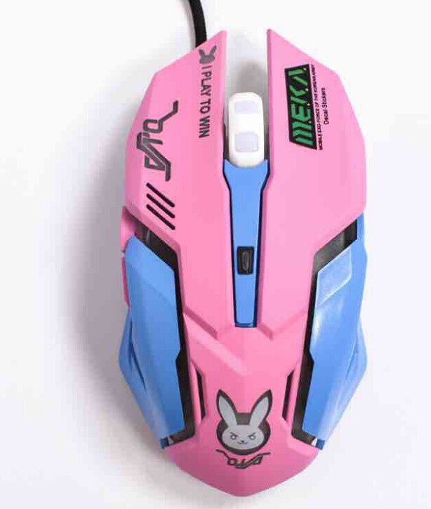 3200Dpi Wire Ergonomische 6 Toetsen Backlit Gaming Mouse Voor Laptop Computer Notebook Pc Gamer Muizen Roze Meisje Vrouw Leuke game Muis: pink rabbit Mute