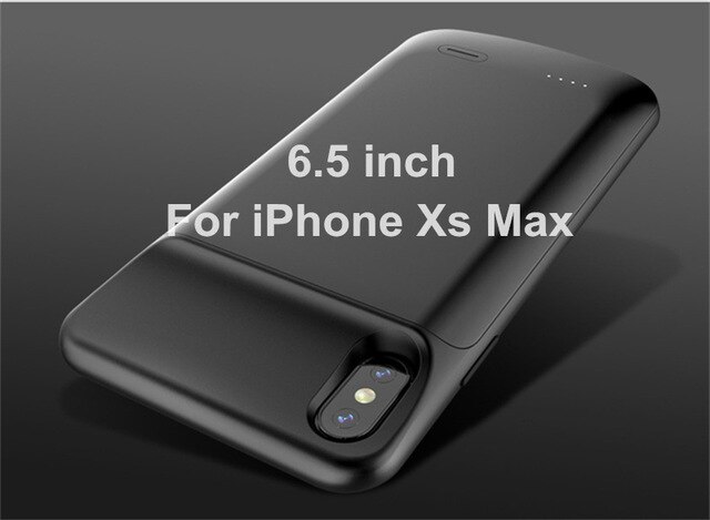 6000Mah Backup Battery Charger Case Voor Iphone Xr Draagbare Power Bank Cover Voor Iphone Xs Max Batterij Opladen Case: Black For Xs Max