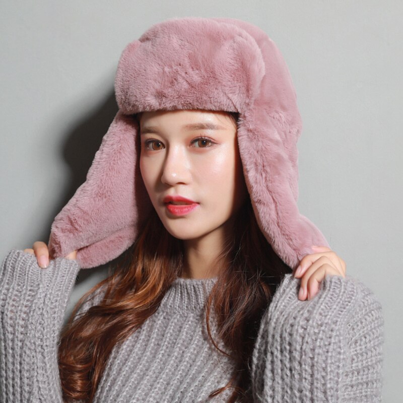Russian Hat Ushanka Hat Pink Trapper Hat Pink Snow Hat Unisex