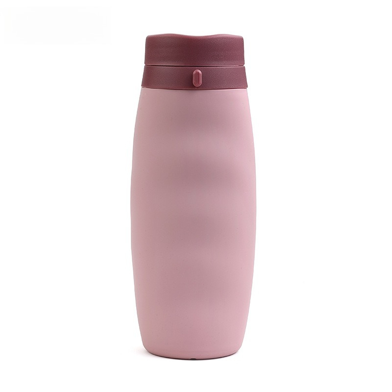 Folding Water Bottle 600ml Silicone Leak Proof Portable High Temperature Outdoor Sports Camping Hiking Water Bottle: green