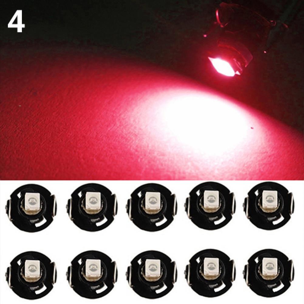 10 Pcs T4.2 12V LED Bulb Car Instrument Dashboard Meter Panel Lights Lamps Automotive Interior Decorative Light: Red