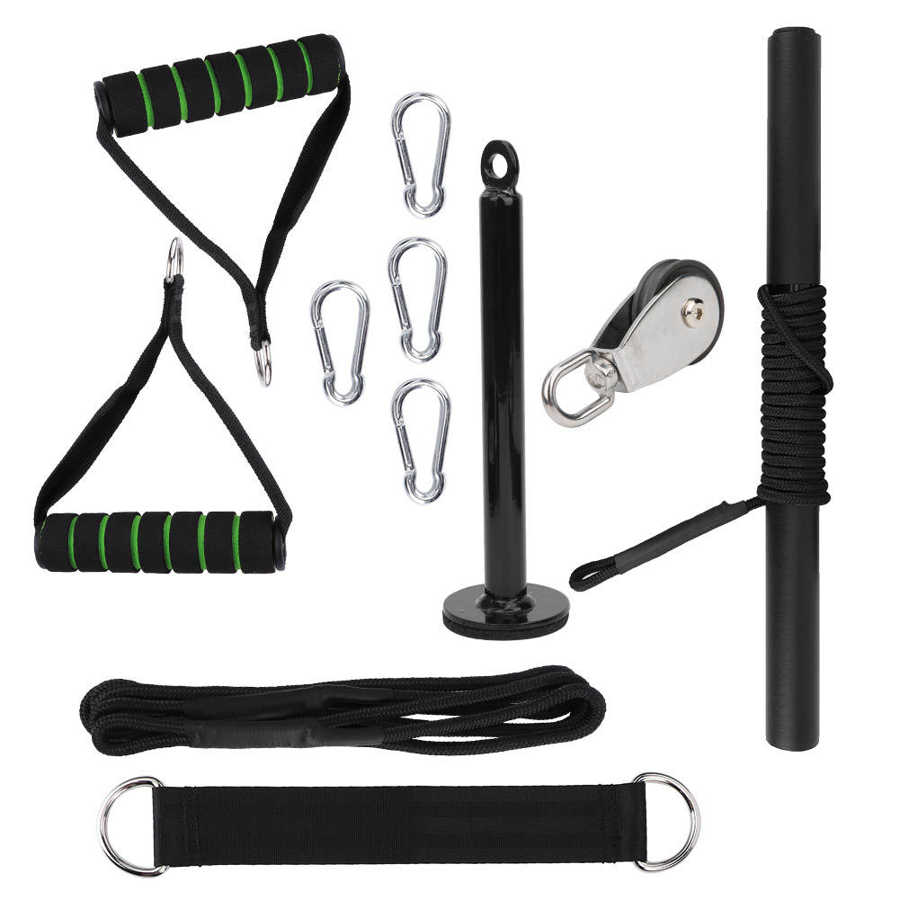 11Pcs/Set DIY Fitness Equipment Pulley Cable Machine Attachment System Home Strength Training Device Kit Gym Workout Equipment