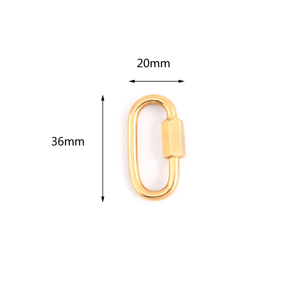 Edelstahl Schraube Klettern Getriebe Karabiner Schnell Links Sicherheit Snap Haken für Luxus Hängen Ketten Anhänger Schmuck Machen: runway20x36-Gold