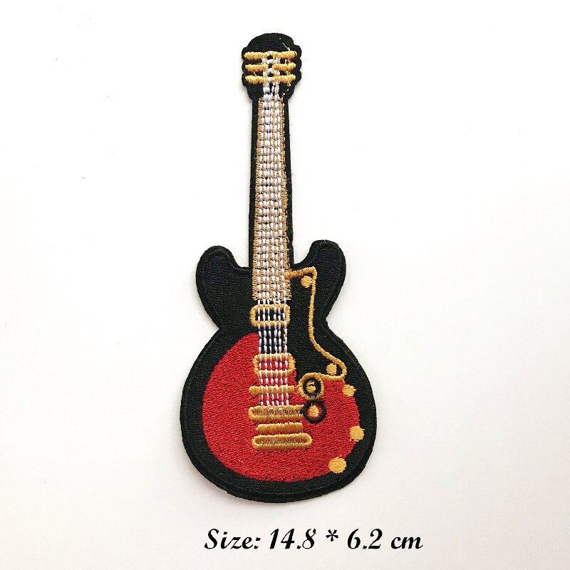 Guitar Punk Rock Guitar Band Patches Badges Amazing Embroidered Applique Stickers individual personality Clothing: Antique Brass