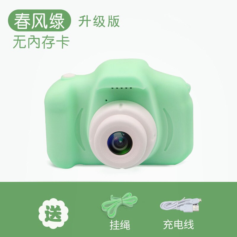 X2 children&#39;s camera mini SLR camera cartoon toy digital camera video camera boys and girls birthday: Light Green