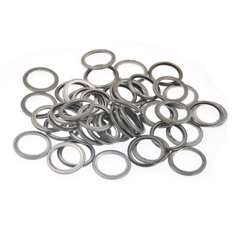 50Pcs Plug Drain Washer Auto Oil Gasket Seal Fits for Subaru 803916010