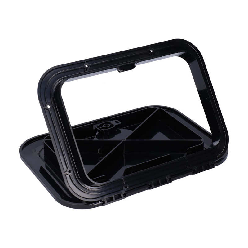 Marine Boat Deck Access Hatch Inspection Cover Ultraviolet Resistant Black 14.75x10.6in Boat Accessory