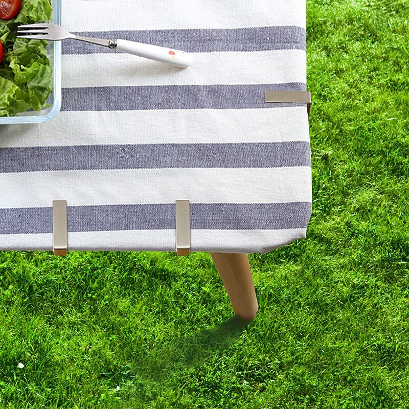 2 stk dukklemmer i rustfritt stål piknikborddukholder borddekselklemmer til hjemmet