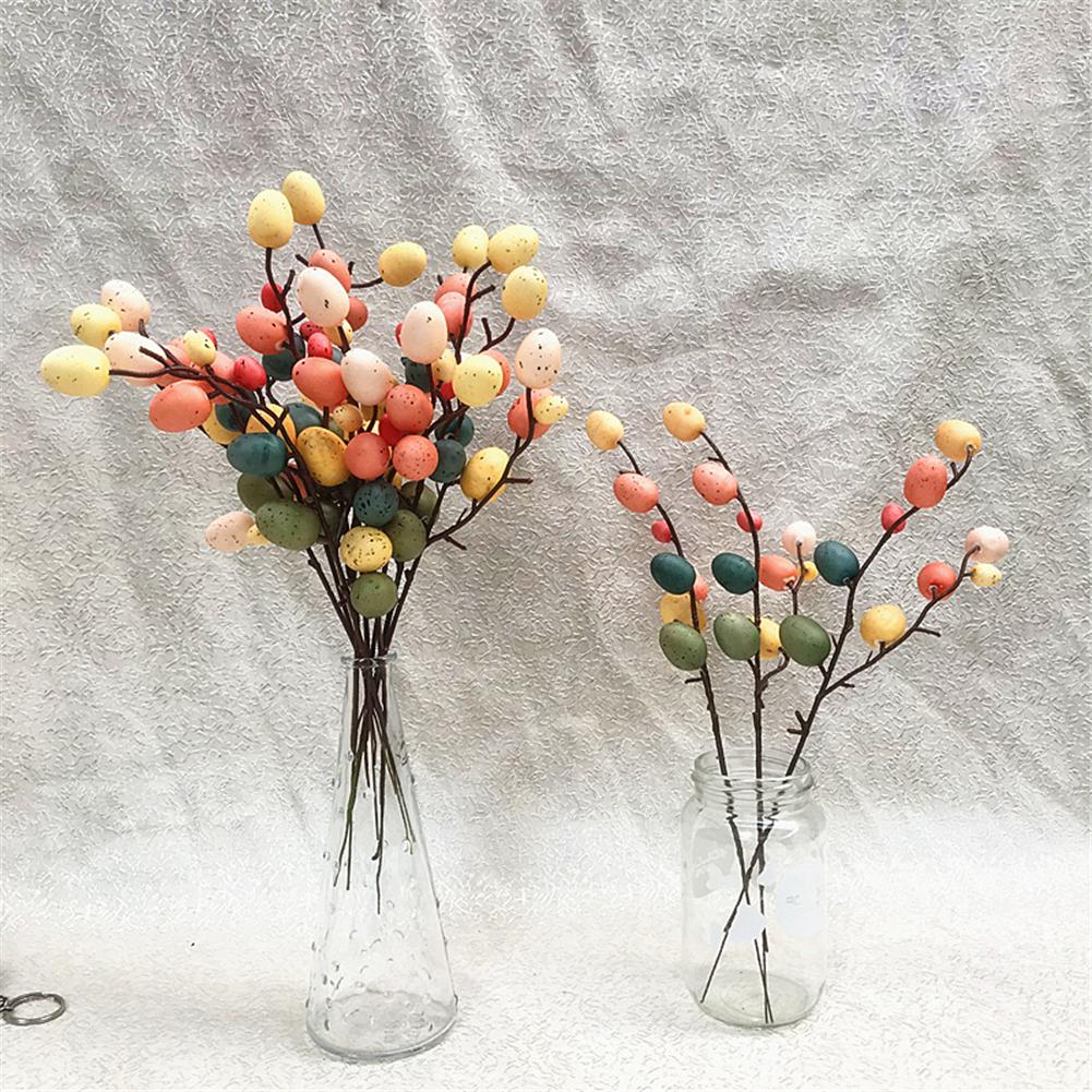 5pcs Easter Egg Branches Colourful Foam Flowers Easter Eggs Flower Stake Flower Bouquet Diy Home Decoration