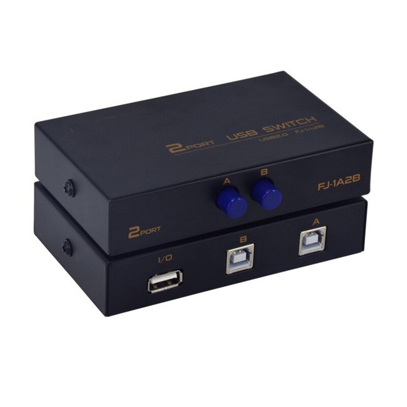 2 Ports USB2.0 Sharing Device Switch Switcher Adapter Box For PC Scanner Printer