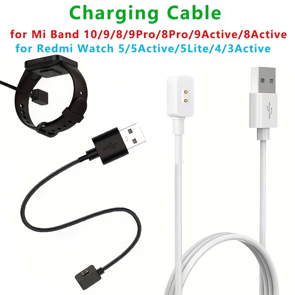Charger for Xiaomi Mi Band 10/8/8pro/9/9Pro/8Active/9Active Redmi Band 2/Redmi Watch 3 Active/4/5/5Active/5Lite Charging Cable