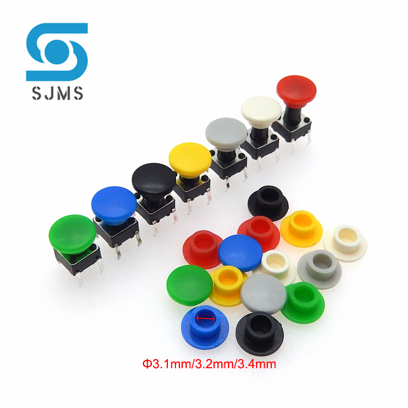 50 Stuks Tactiele Drukknop Cap A29 Schakelaar Knop Hoed Diameter 8mm Binnenste Gat id 3.1/3.2/3.4mm Voor 6*6mm Tact Micro Schakelaar