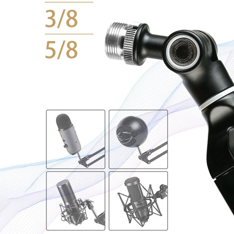 Microphone Stand Heavy Duty Adjustable Suspension Boom Arm Scissor Spring Built-in Mount Stand Holder for Voice Record