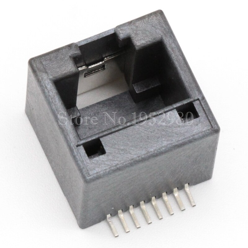 20 kpl/erä  rj11 rj12 rj45 puhelinpistorasia 8 pin 180 asteen smd musta led-reiällä