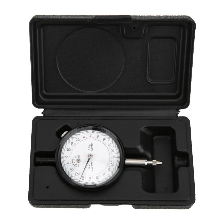 Dial test indikator 8 juveler stødsikker dial indikator 0.001mm 0-1mm måleværktøj til måler