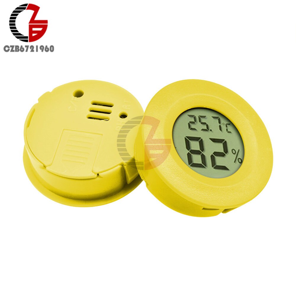 Accurate Indoor Room LCD Digital Thermometer Hygrometer Thermo-Hygrometer Temperature Humidity Meter Moisture Measurment Monitor: Cigar Yellow