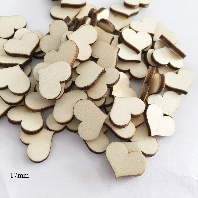 100 stuks houten knutselwerkjes in de vorm van een liefdeshart voor op een bruiloft, op een tafel, voor thuis, als decoratie voor een verjaardag, als bedankje voor een feestje of als plakboek 62071: 2pd-62558