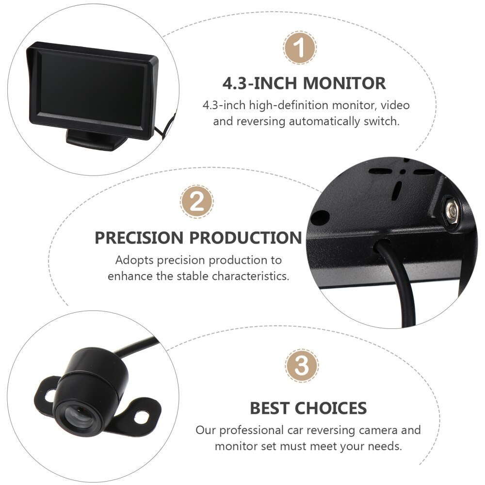 1 Set Car Rear View Kit 4.3 Inch LCD Monitor and Parking Reversing Camera