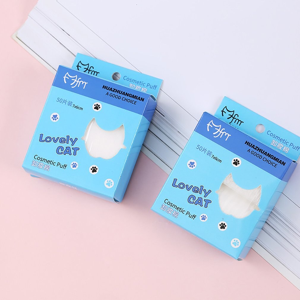 Algodón de limpieza 50 piezas en caja almohadilla de algodón de limpieza de piel fina portátil viaje productos de belleza