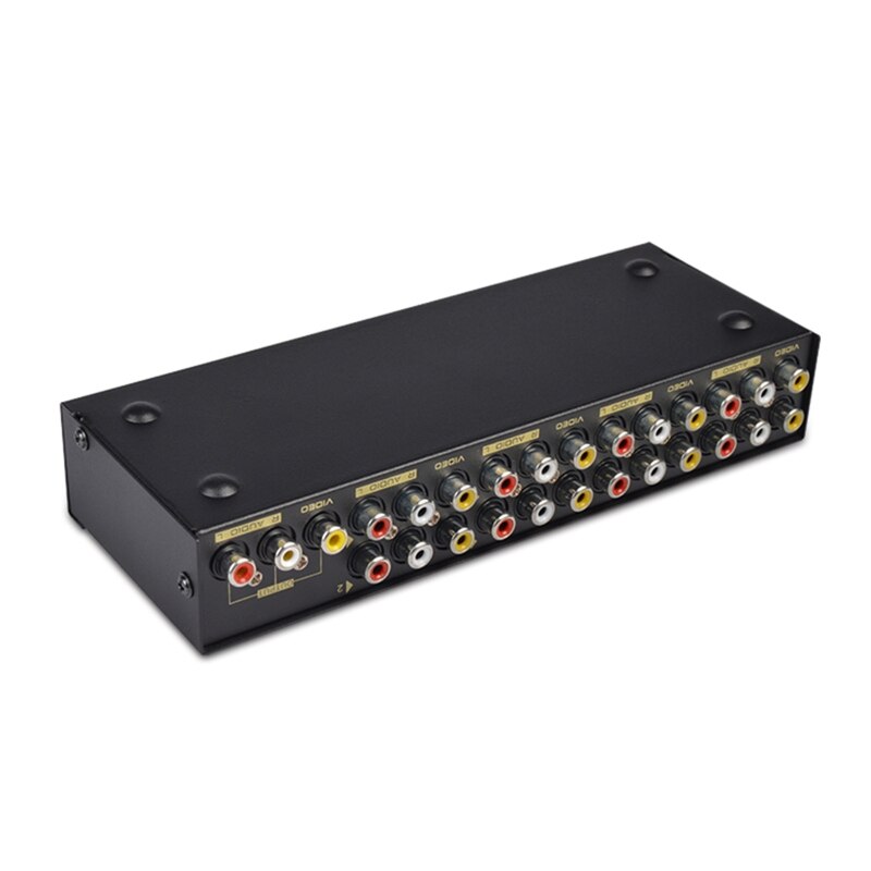 8 Way AV Switch RCA Switcher 8 in 1 heraus Composite Video L/R Selector Box für DVD STB spiel Konsolen