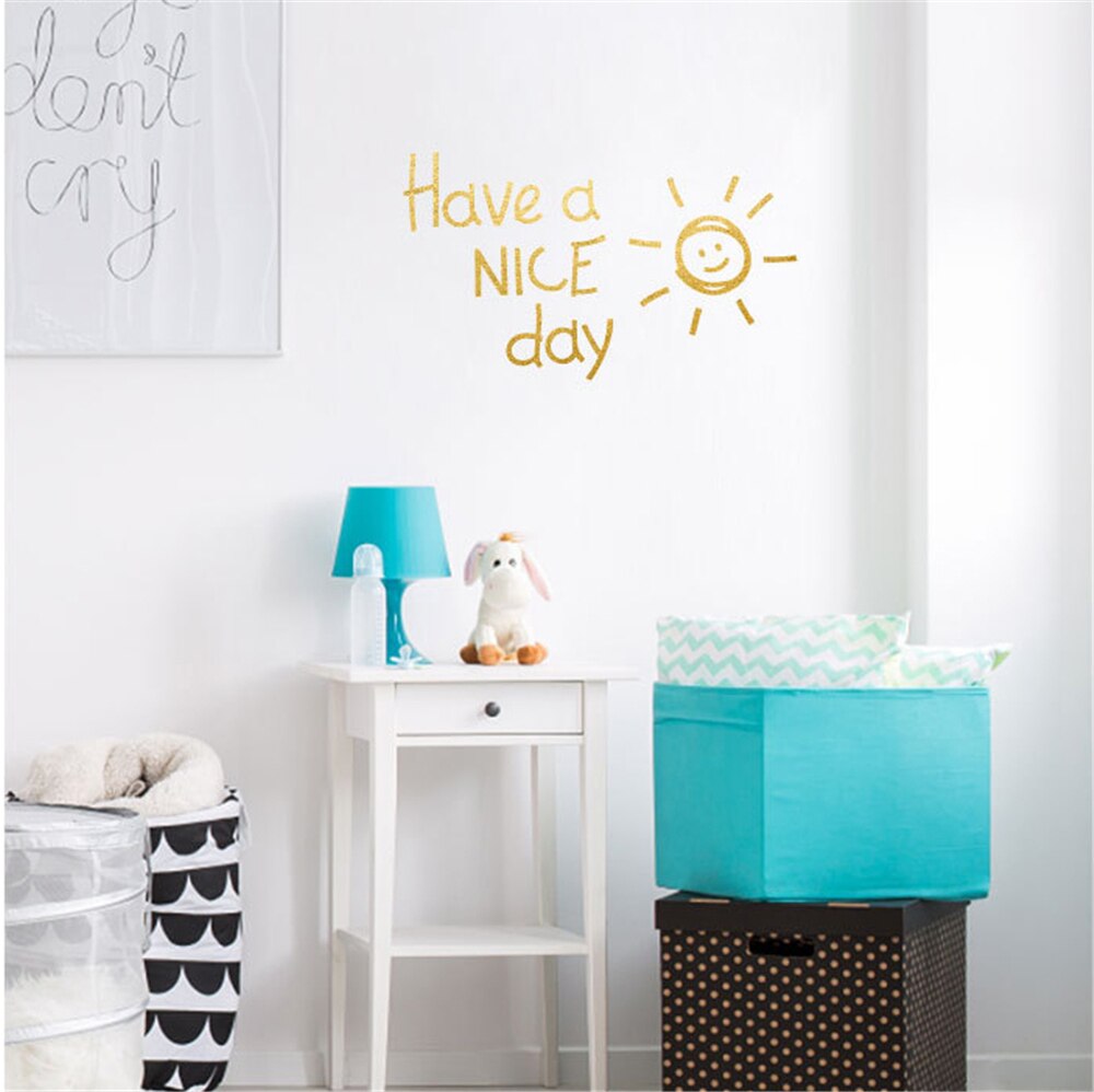 Have A Nice Day Letter Wall Stickers Babyroom Bedroom Living Room Decor Home Decoration Accessories