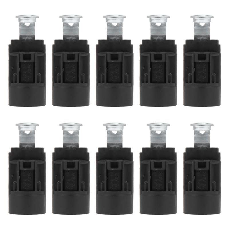 Support de lampe de lustre E14, douille de lumière, Base de lumière suspendue, bouchon à vis, accessoires d'éclairage, 10 pièces: Black