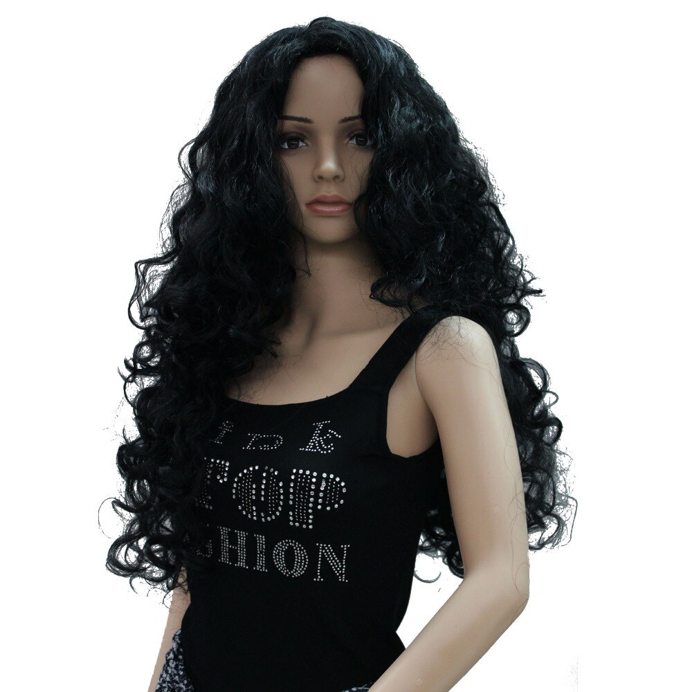 Long Curly Wig Women's Red/Black Synthetic Wigs Hair StrongBeauty