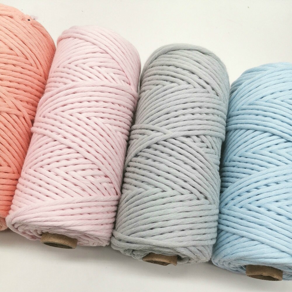 Ropemate Premium Zachte Katoenen Koord 3Mm 100M - 1 Enkele Streng Gekleurde Elastische 3Mm Touw