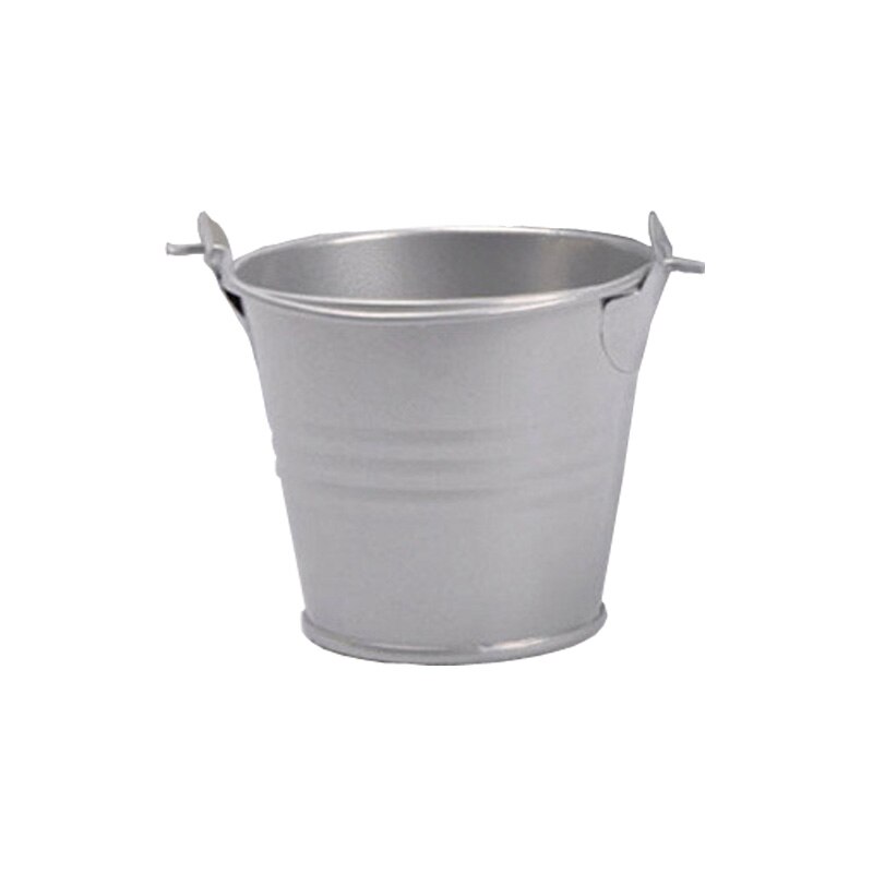 5.6*5.6*4cm små blikspande jern tønde blik mini balje dekorative fustager anti-deform lyse solid holdbar boligindretning: Grå