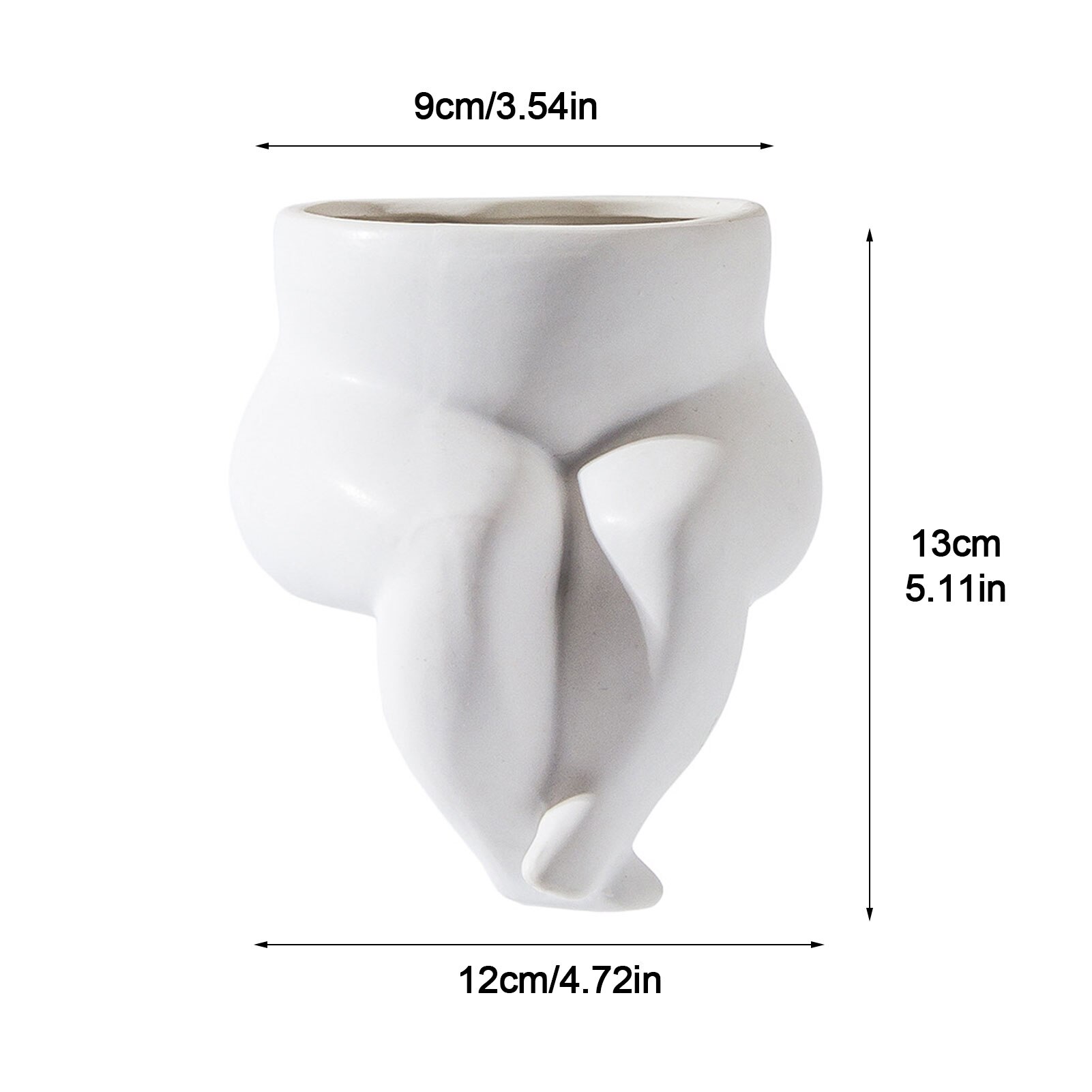 Ceramic Human Face Flower Vase Art Creatrive Sculpture Human Head Abstract Plant Flower Pot Home Decor Arrangement: L
