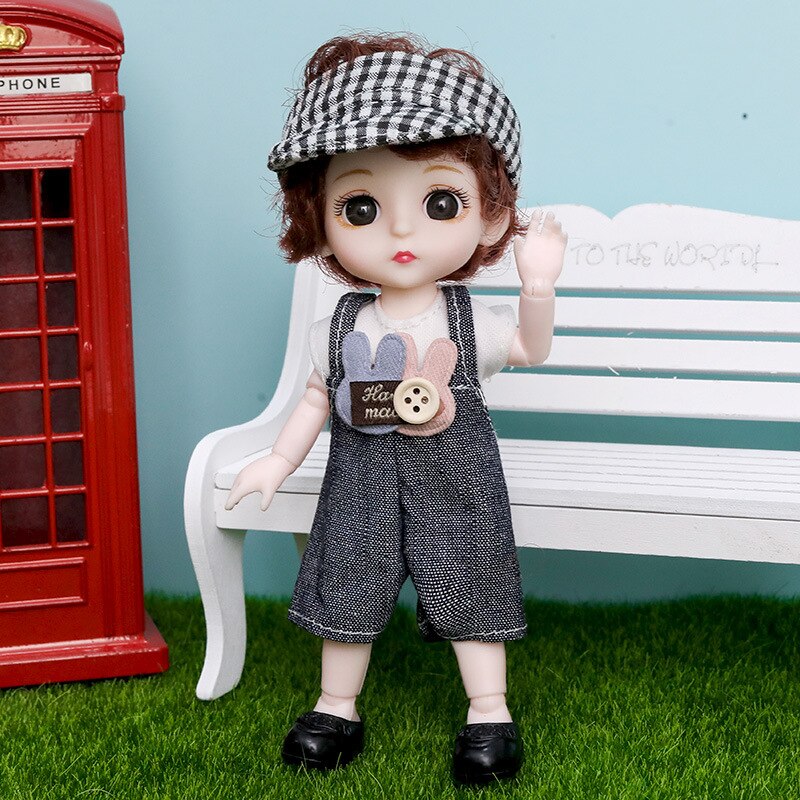 16cm Movable Joints Doll Princess Girl Children Toy Bjd Doll Full Set: 2