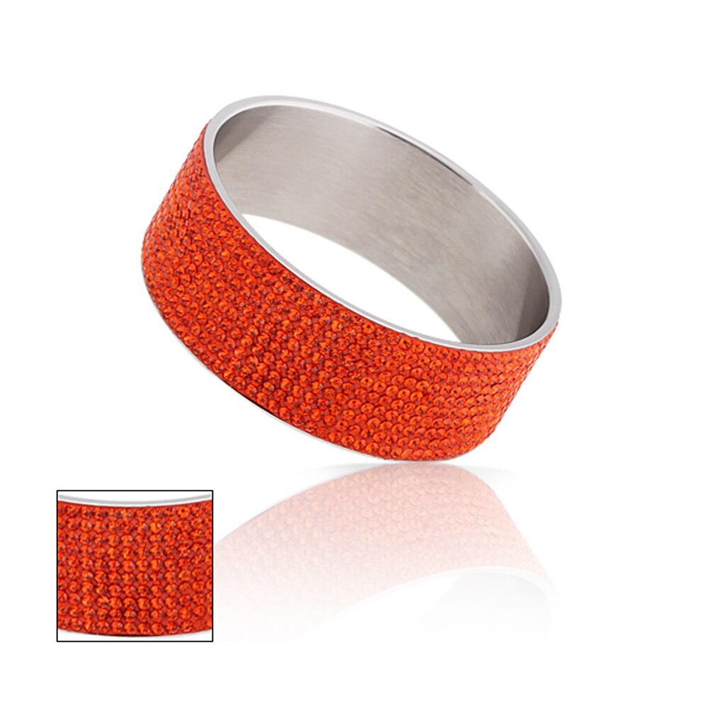 , joyería de , brazaletes de acero inoxidable, 10 filas, pulseras de cristal, colores mezclados