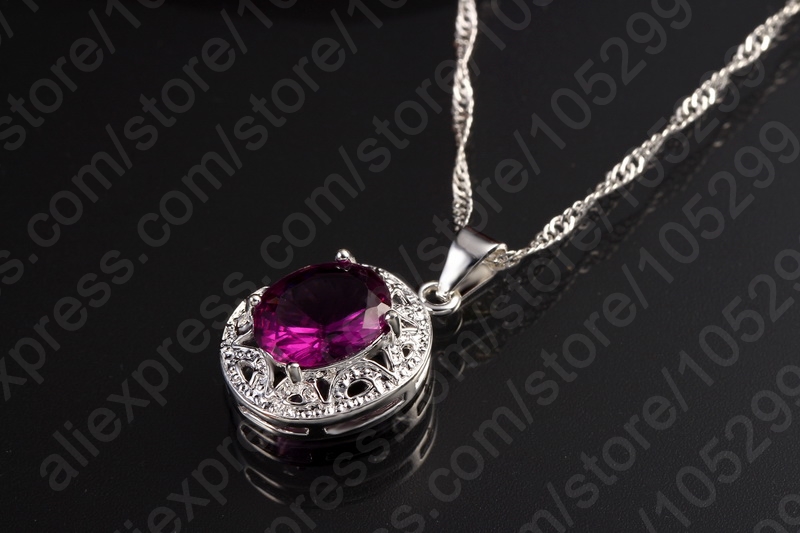 Crystal Pendant Necklace Earrings Ring Cubic Zircon Trendy Party 925 Sterling Silver Jewelry Sets Women