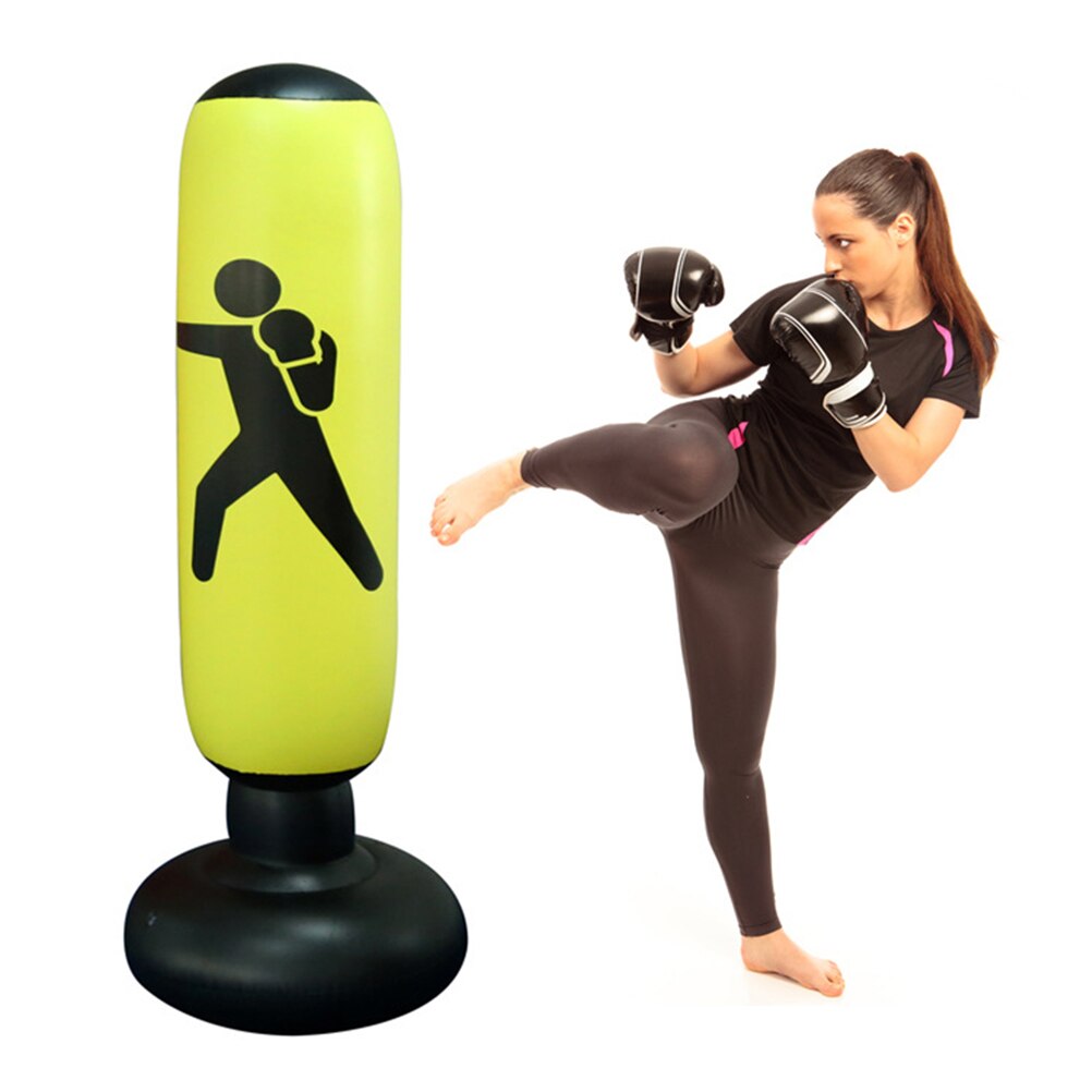 3 Colors Vertical Inflatable Boxing Bag PVC Thickening Boxing Pillar Tumbler Fight Column Punching Bag Fitness Tool