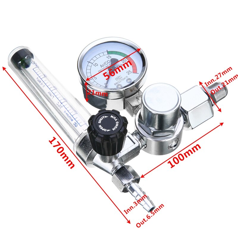 Metal Welding Gas Meter Argon Co2 Pressure Flow Regulator Mig Mag Weld Gauge For Power Tool