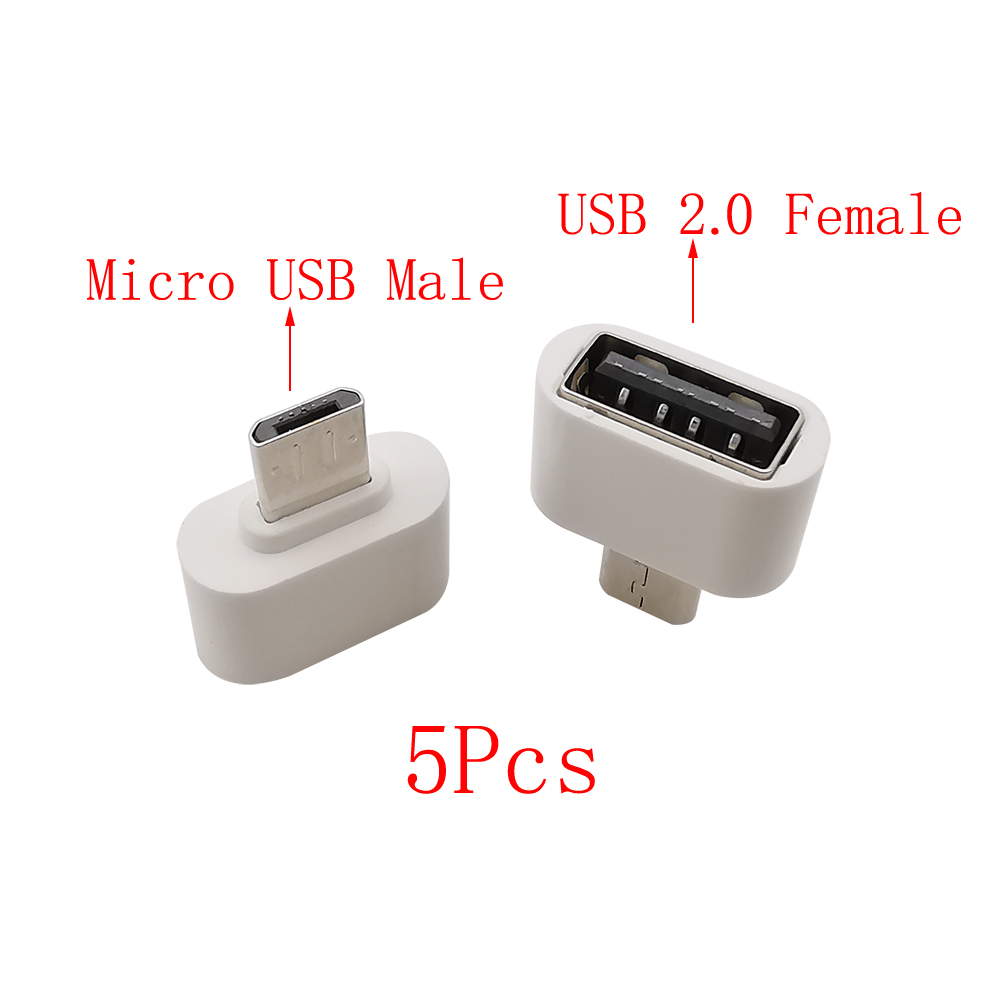 5 uds USB tipo C enchufe a USB 2,0 A hembra a Micro USB macho OTG adaptador convertidor OTG Cable conector para ratón teclado U disco: Verde
