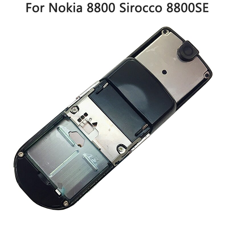 8800SE Volledige Behuizing Voor Nokia 8800 Sirocco Batterij Cover Frame Case Met Russische Engels Toetsenbord Zwart Zilver Golden